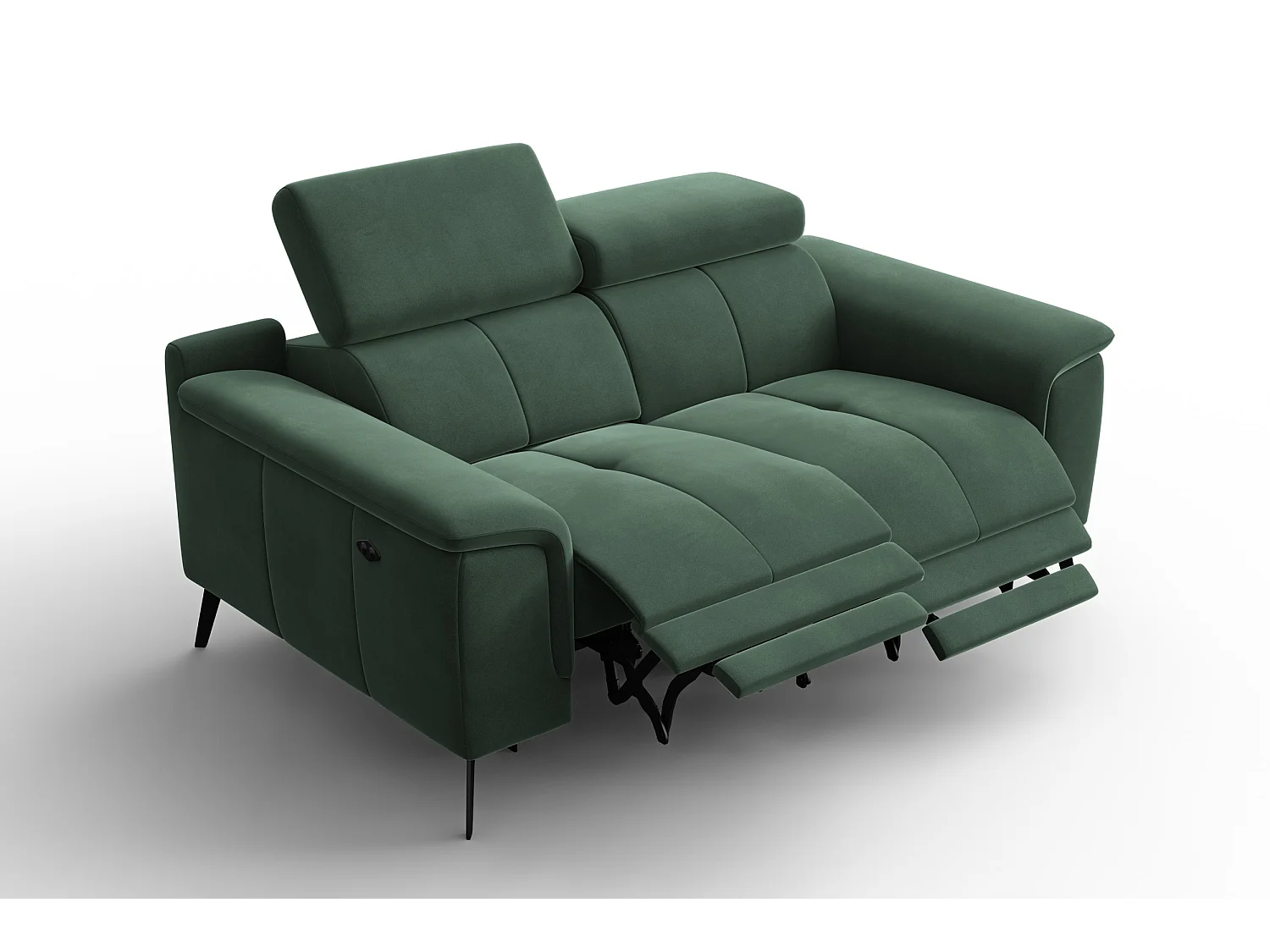 Sofa Relax 2-Sitzer FIERO, Grüner Veloursstoff