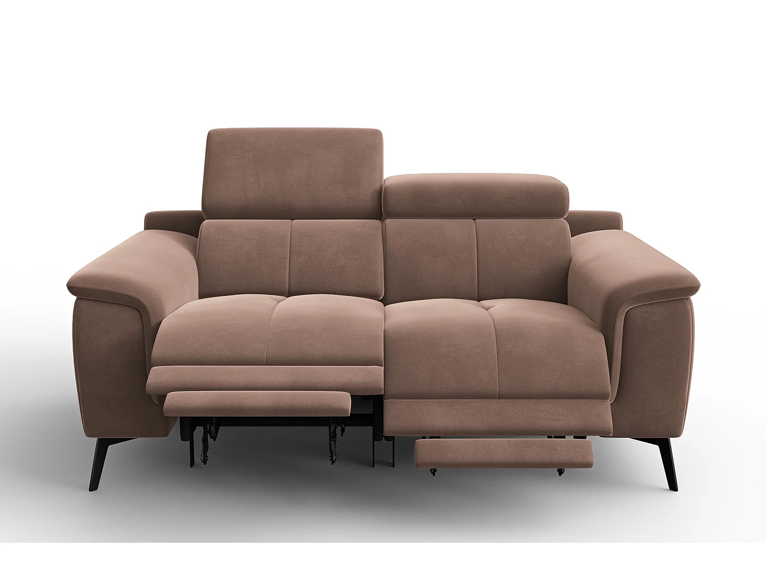 Sofa Relax 2-Sitzer FIERO, Brauner Veloursstoff