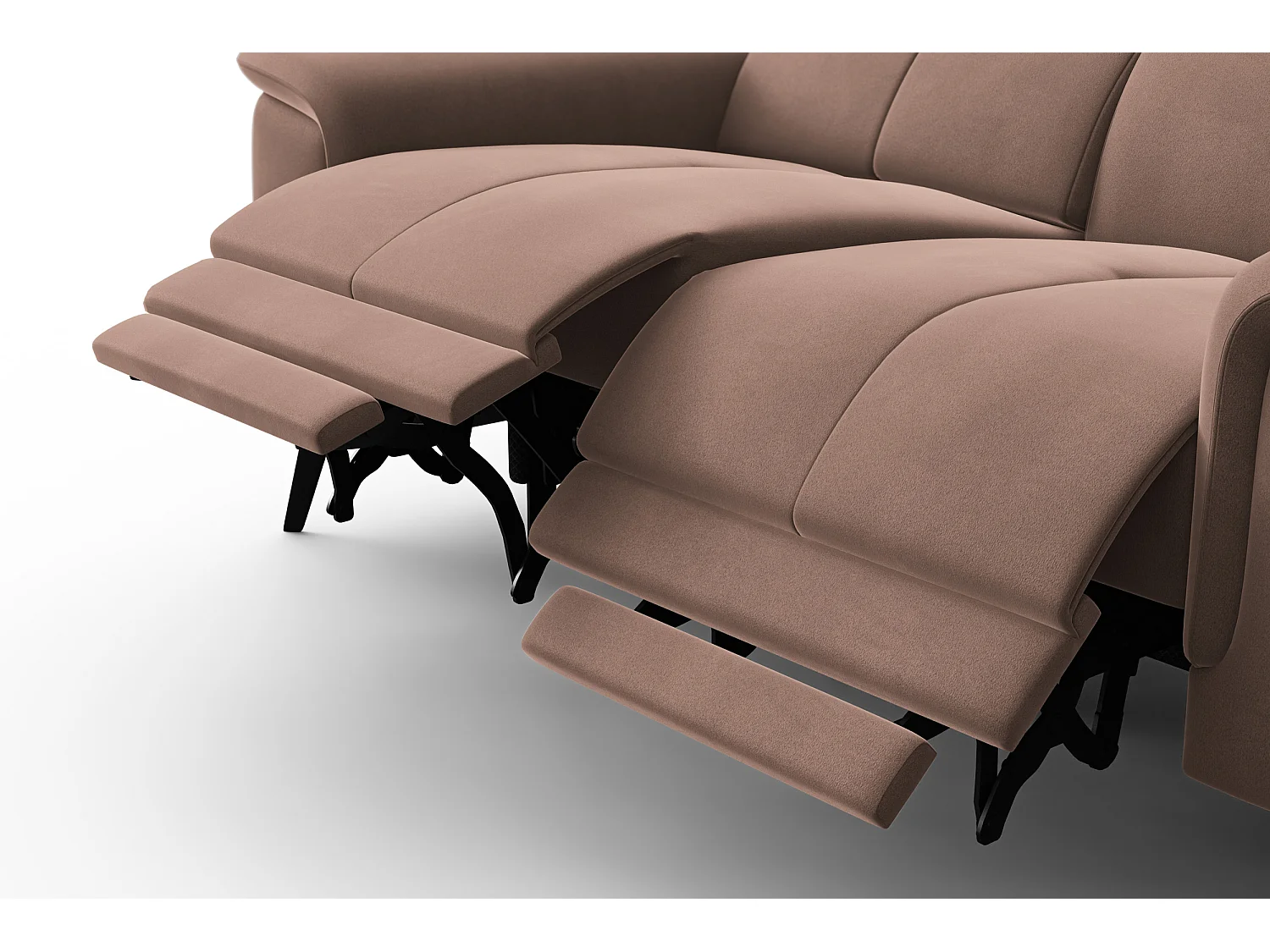 Sofa Relax 2-Sitzer FIERO, Brauner Veloursstoff