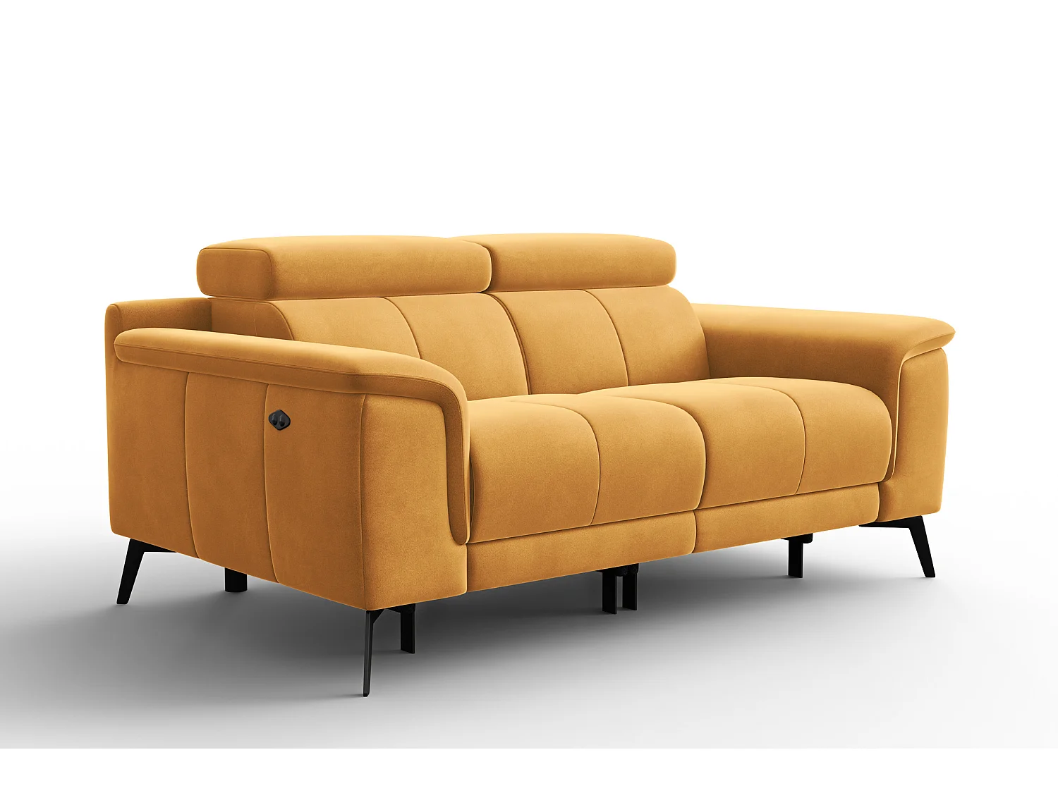 Sofa Relax 2-Sitzer FIERO, Gelber Veloursstoff