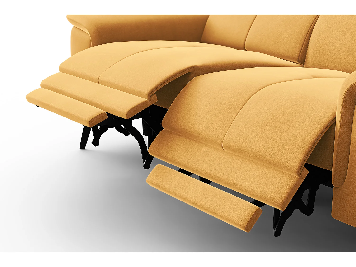 Sofa Relax 2-Sitzer FIERO, Gelber Veloursstoff