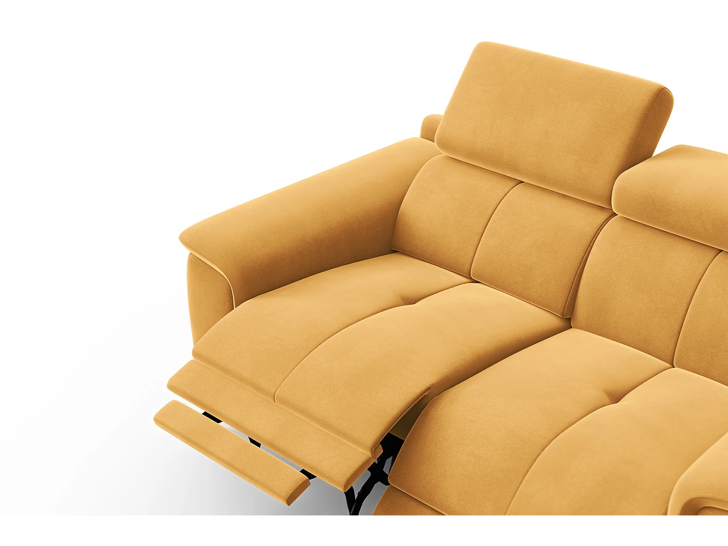 Sofa Relax 2-Sitzer FIERO, Gelber Veloursstoff
