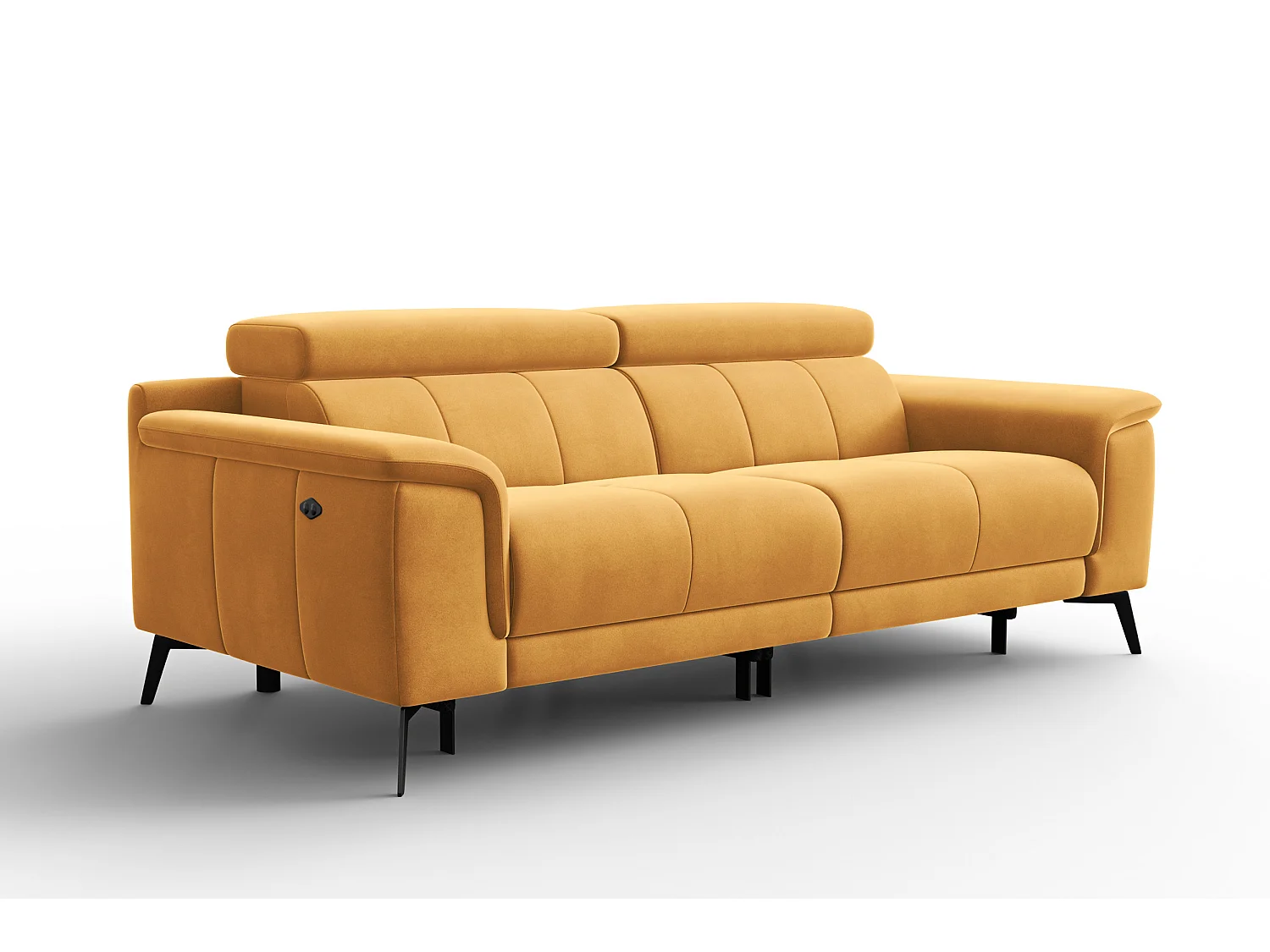 Sofa Relax 3-Sitzer FIERO, Gelber Veloursstoff