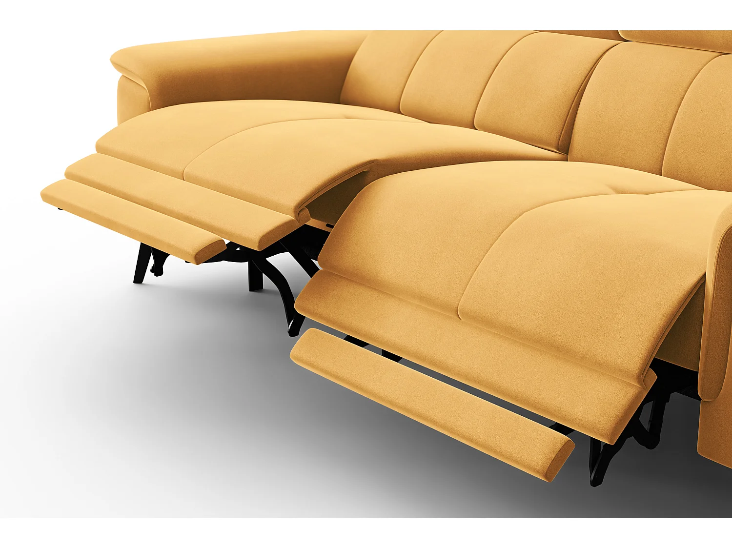 Sofa Relax 3-Sitzer FIERO, Gelber Veloursstoff