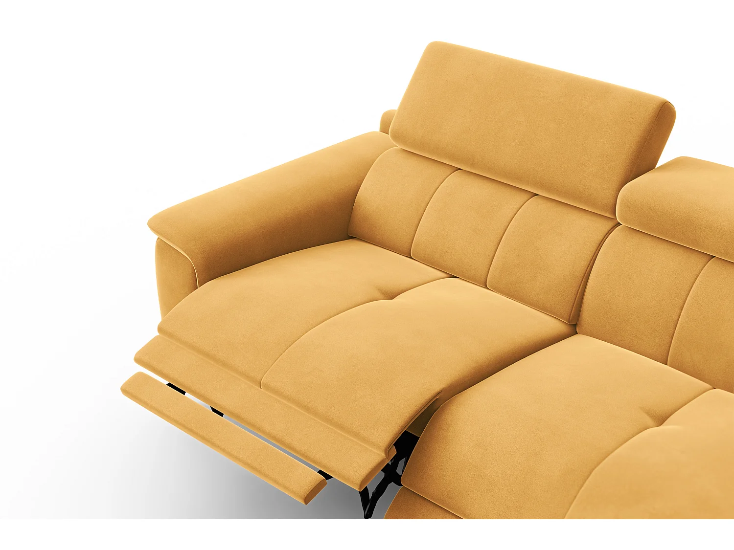 Sofa Relax 3-Sitzer FIERO, Gelber Veloursstoff