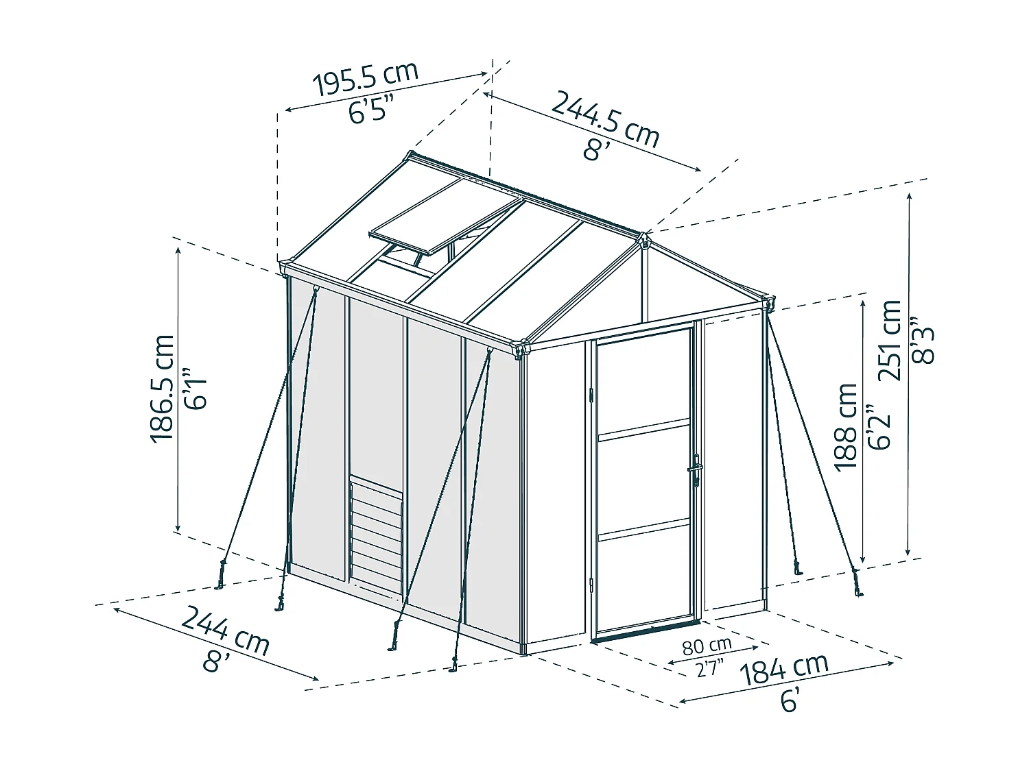 Canopia Glory Premium Polycarbonaat Tuinkas 244X195X251 cm