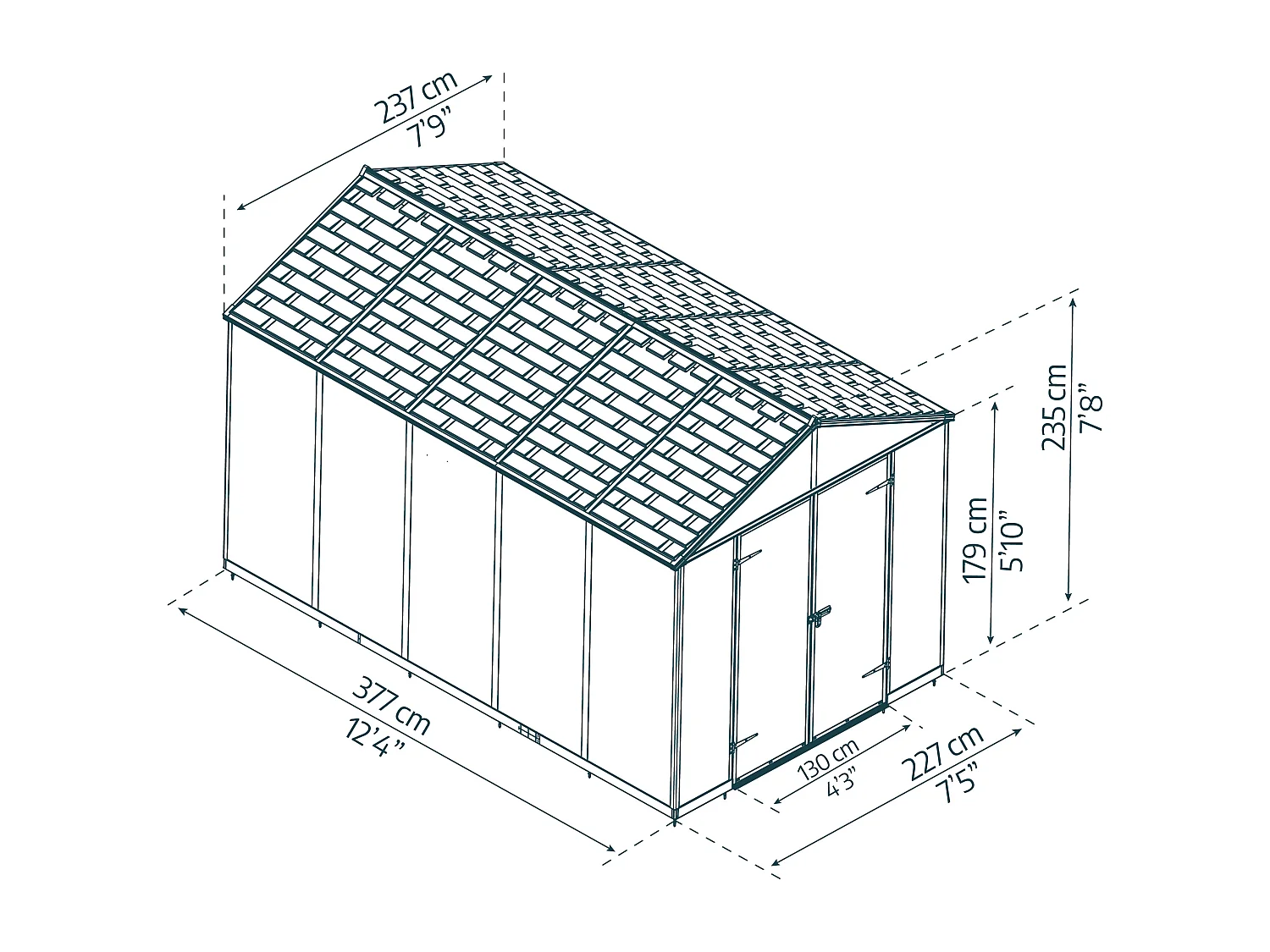 Canopia Rubicon Ultra Duurzame Polycarbonaat Tuinhuis 377X237X235 cm
