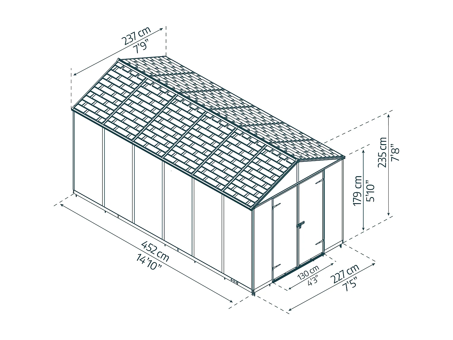 Canopia Rubicon Ultra Duurzame Polycarbonaat Tuinhuis 453X237X235 cm