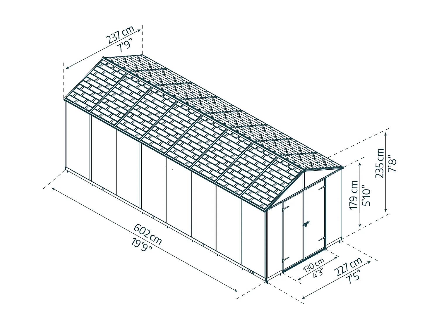 Canopia Rubicon Ultra Duurzame Polycarbonaat Tuinhuis 603X237X235 cm