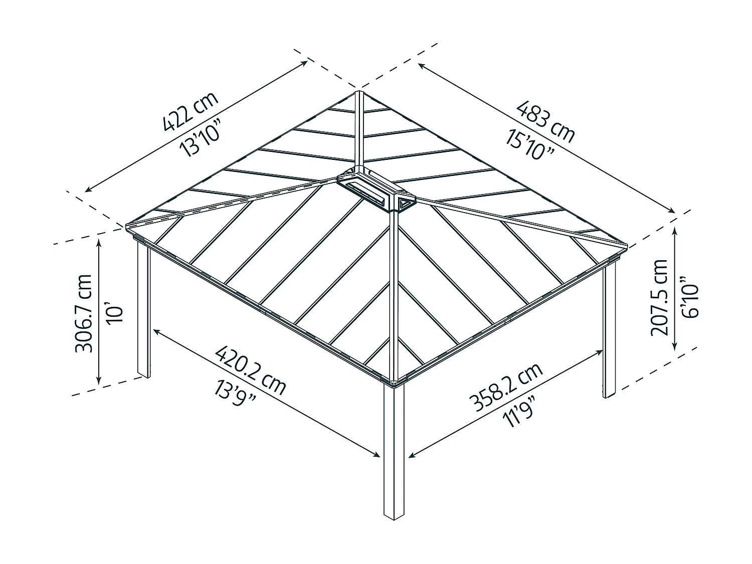 Canopia Dallas Aluminium Tuinpaviljoen 4.3X4.9  m