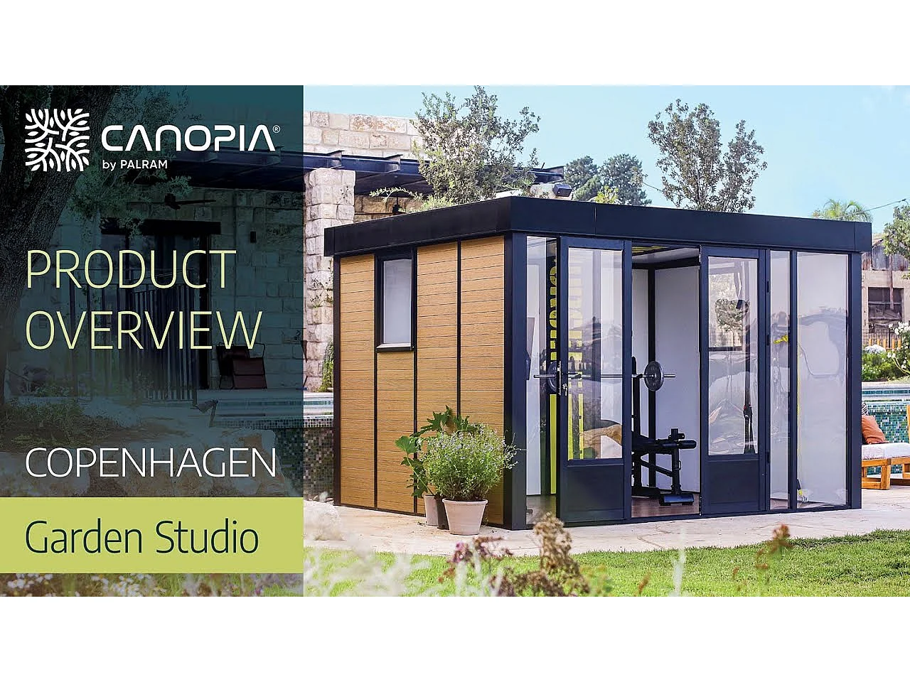 Canopia Studio de jardin Copenhagen 287 x 351 cm Aluminium et WPC Noir