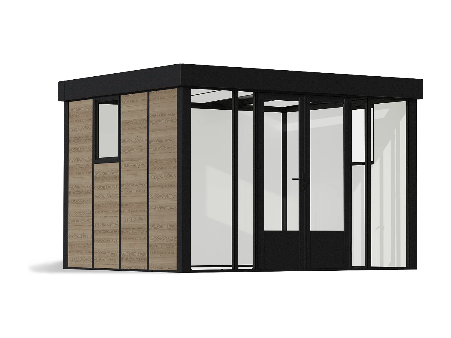 Canopia Studio de jardin Copenhagen 287 x 351 cm Aluminium et WPC Noir