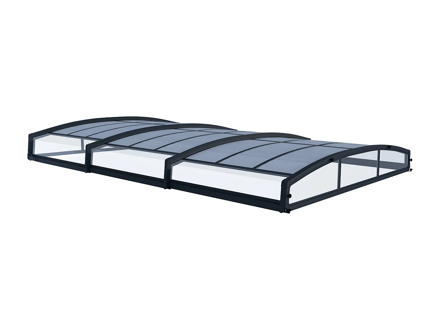Canopia Abri piscine téléscopique Majorca 6,7 x 4,5 m Gris