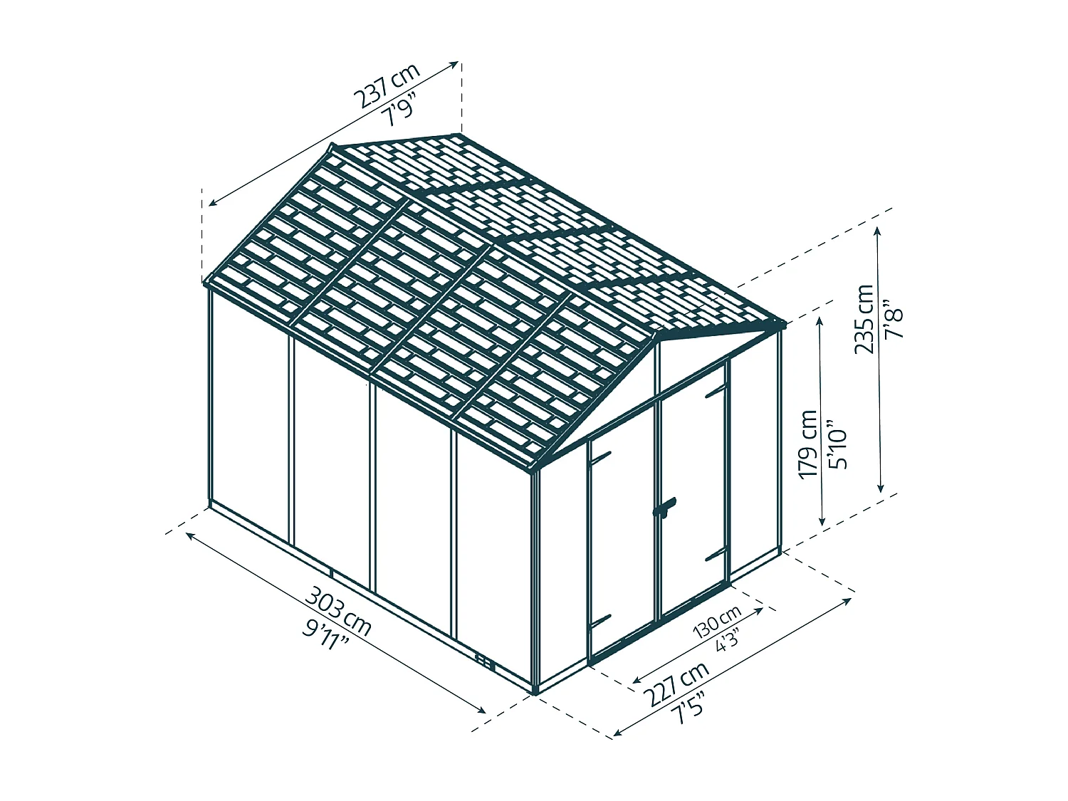 Canopia Rubicon Ultra Duurzame Polycarbonaat Tuinhuis 303X237X235 cm