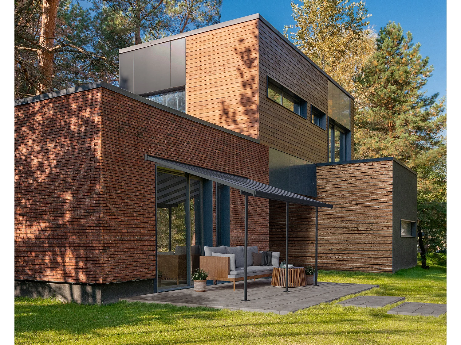 Canopia Sierra Aluminium Terrasoverkapping  3X4.3 m  Donkergrijs