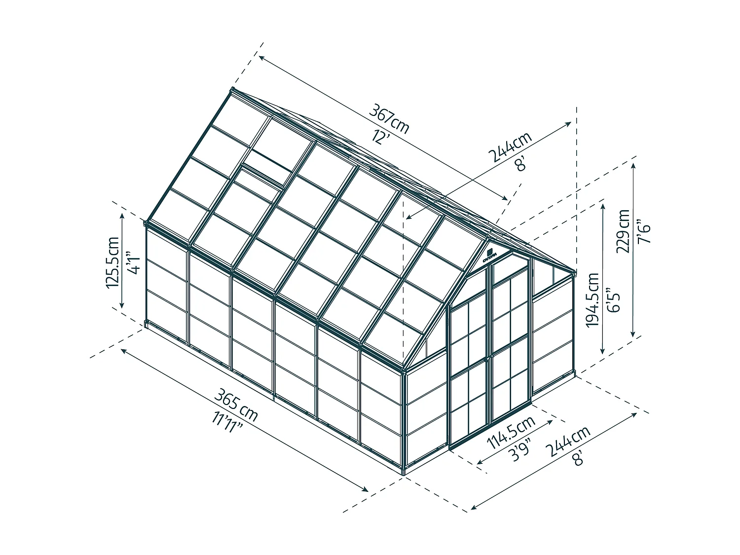Canopia Serre de jardin Octave 9m² Argent
