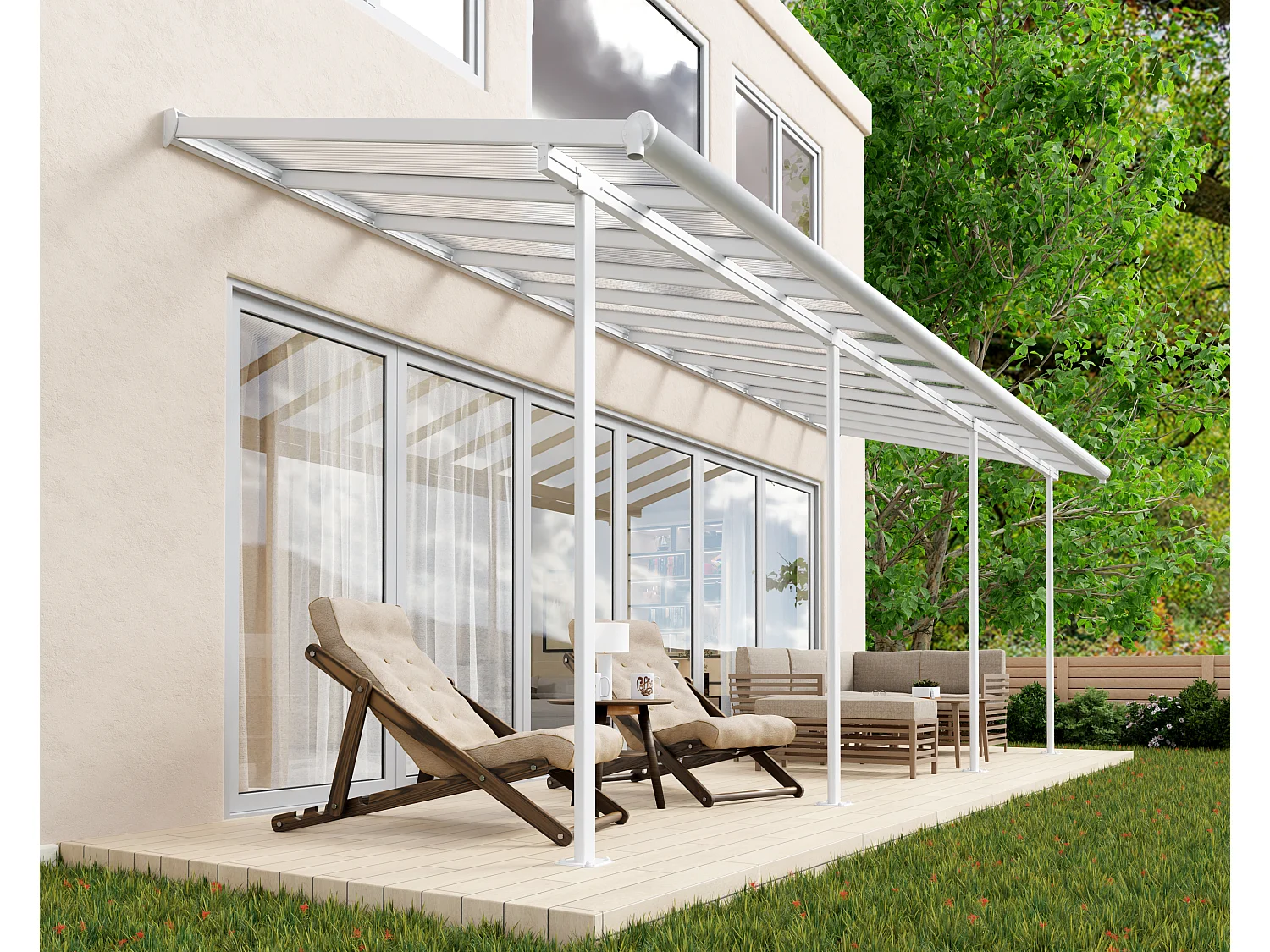 Canopia Sierra Aluminium Terrasoverkapping  2.2X6.7 m  Wit