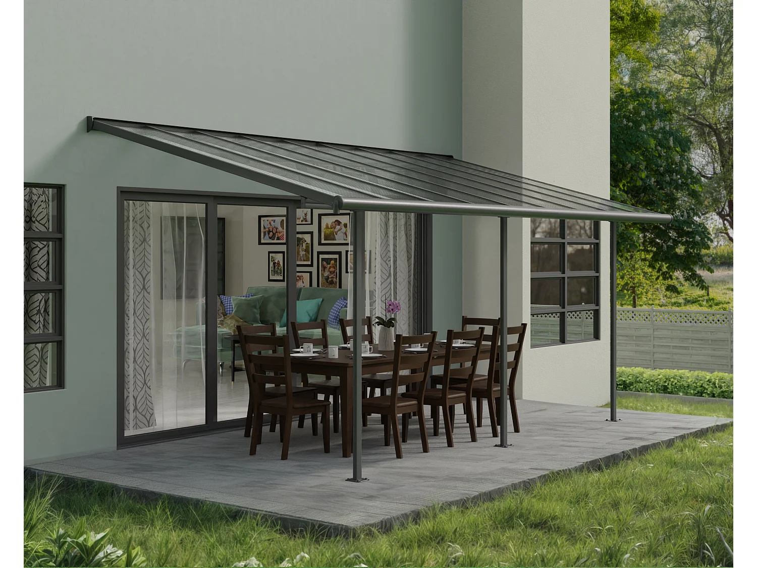 Canopia Sierra Aluminium Terrasoverkapping  3X5.6 m  Donkergrijs