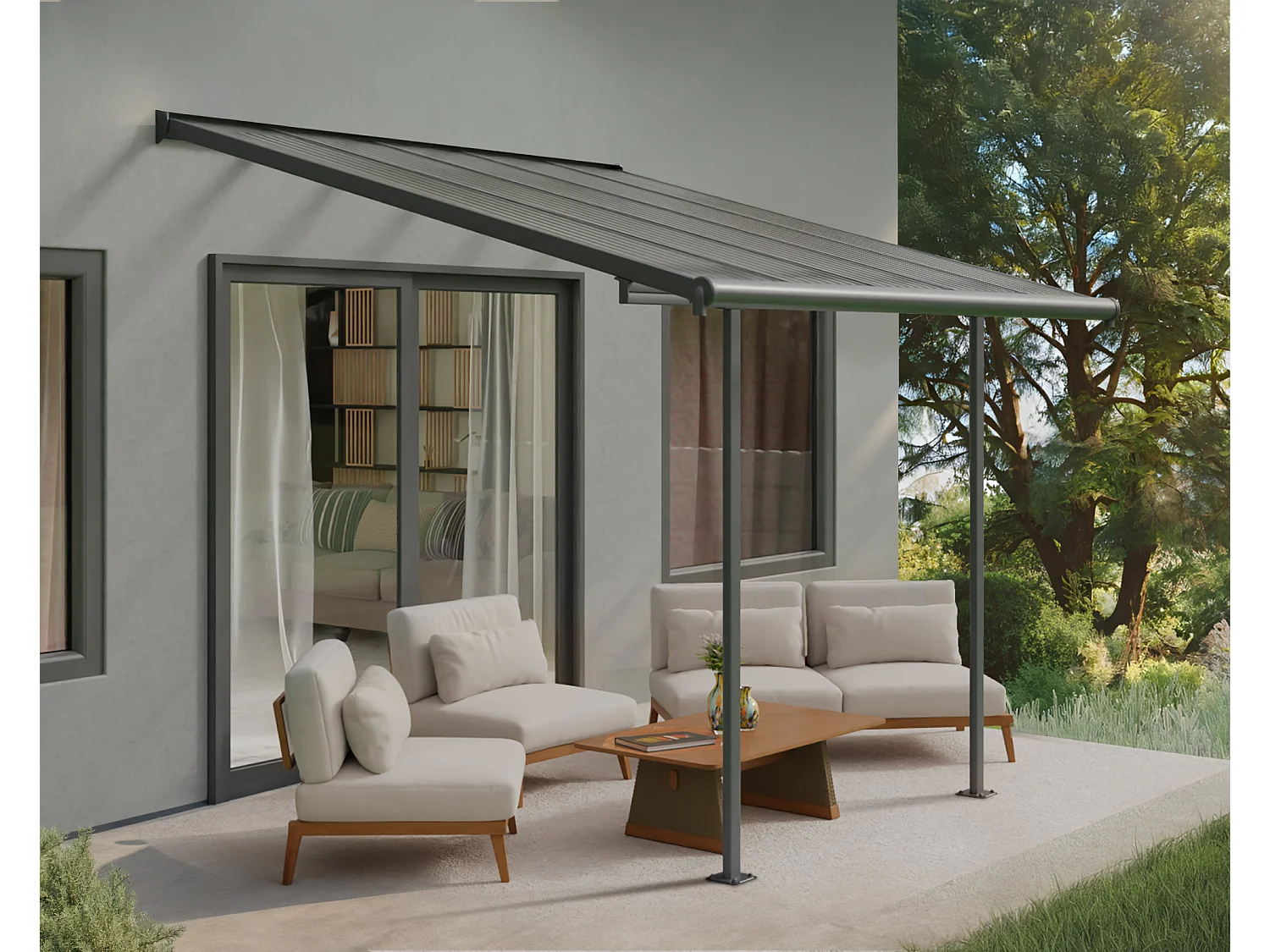 Canopia Sierra Aluminium Terrasoverkapping   3X3 m  Donkergrijs