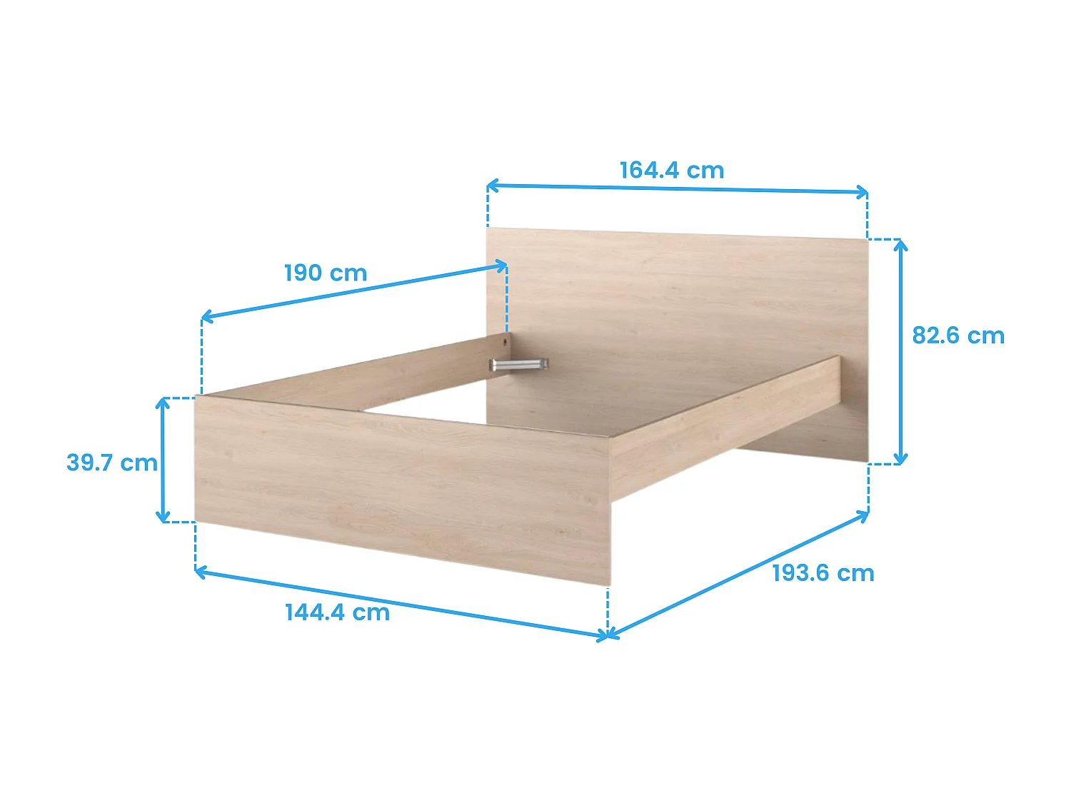 Conjunto de quarto Brooklyn em carvalho e preto texturizado: cama com gavetas + closet
