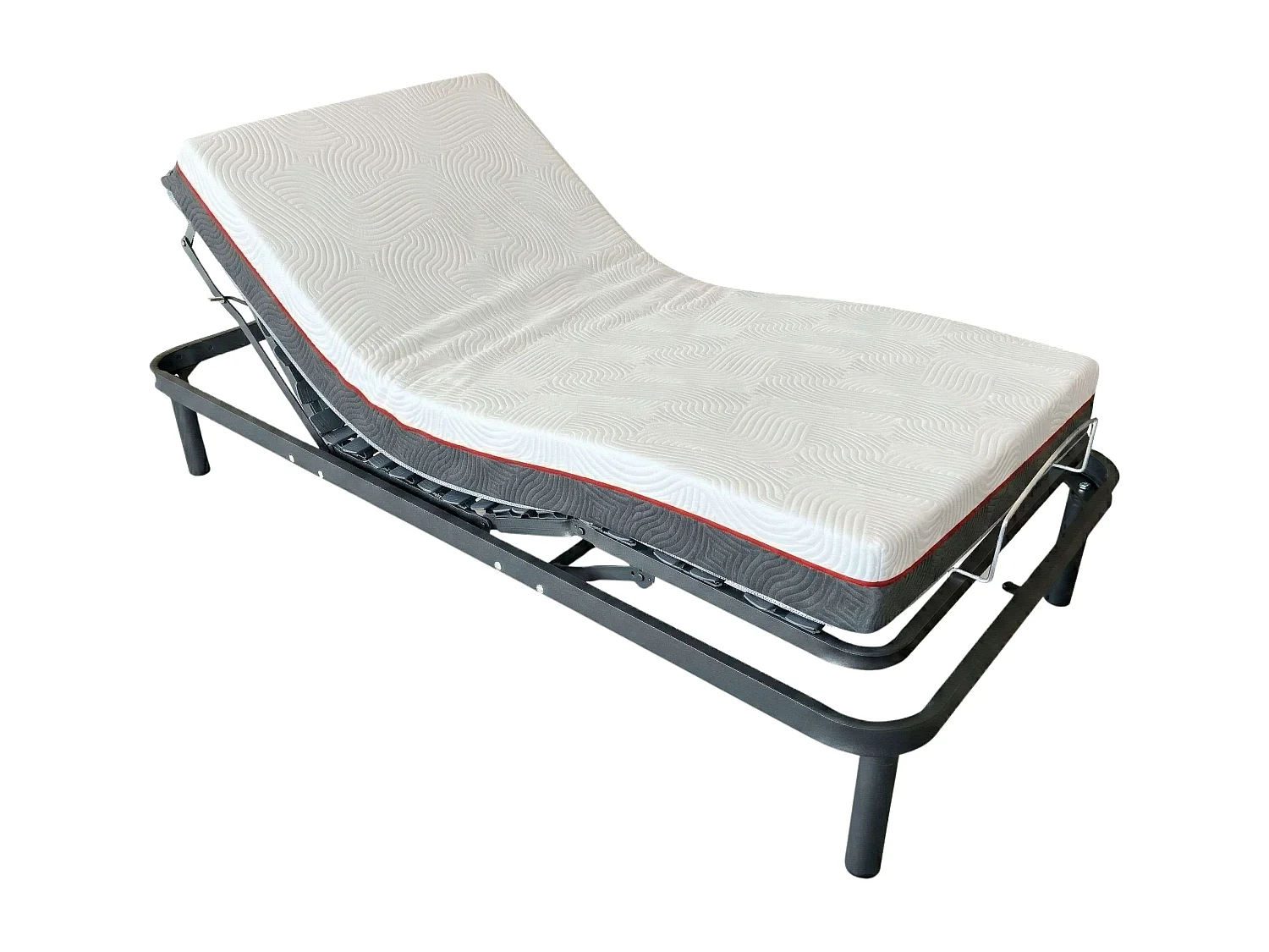 Conjunto de cama articulada elétrica de casal com motor e colchão Nert viscoelástico de 5 peças, 90x190cm.
