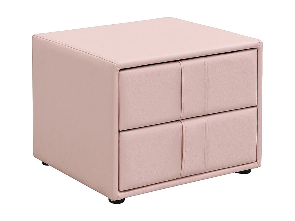 Lit d'enfant 90 x 200 cm, avec table de chevet assortie, bordures rembourrées souples et couleur rose
