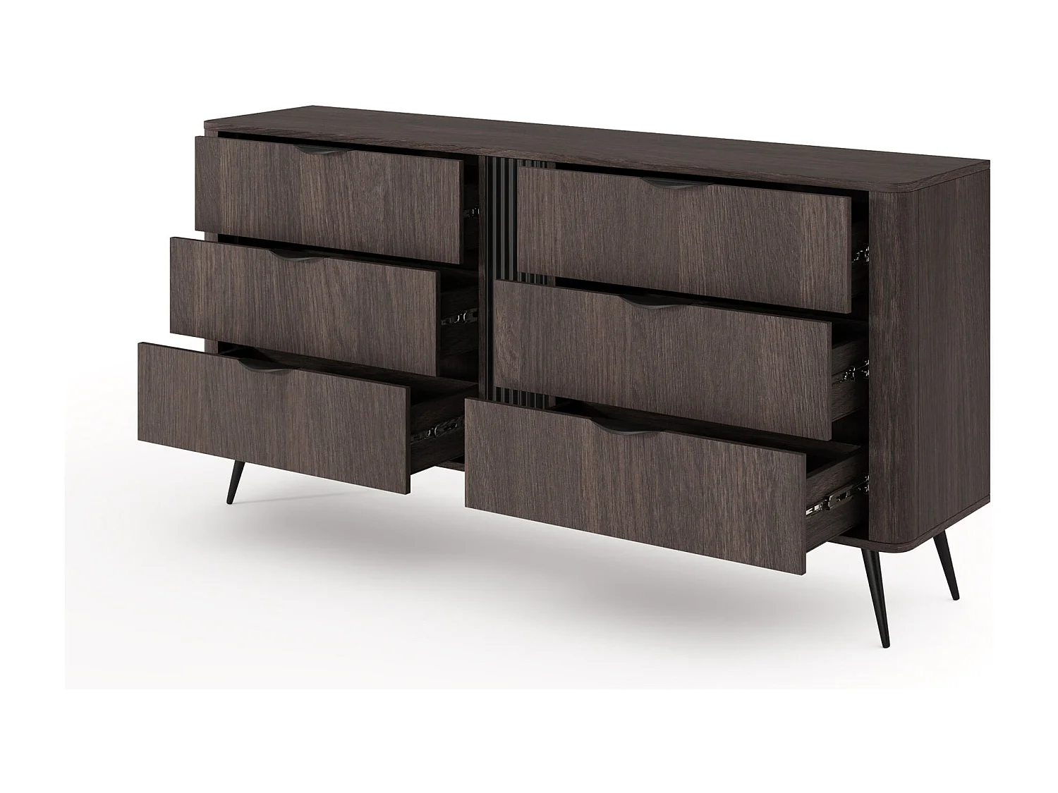 Kommode mit sechs Schubladen, Dunin-Eiche, 163 cm - VERIS