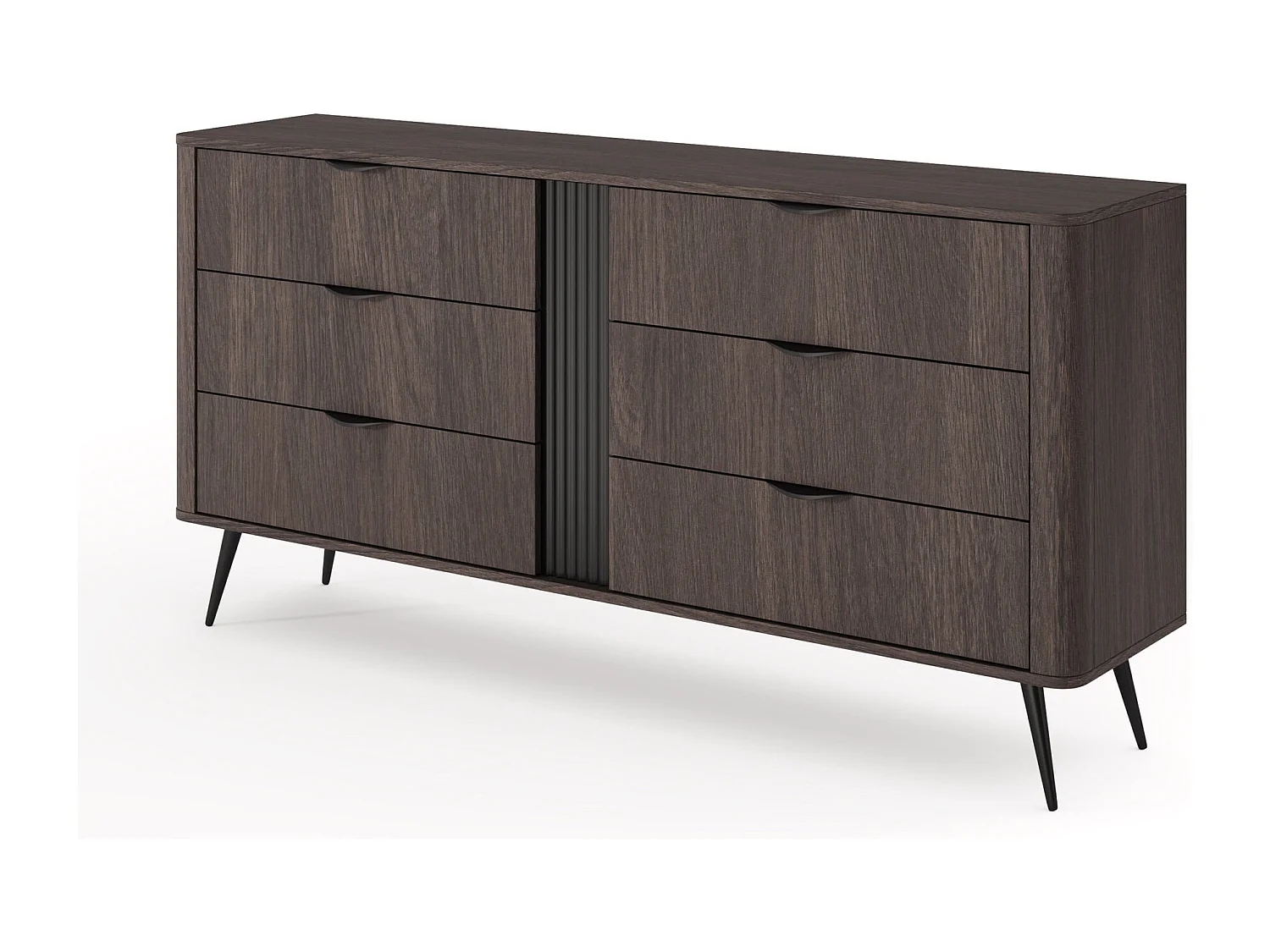 Kommode mit sechs Schubladen, Dunin-Eiche, 163 cm - VERIS