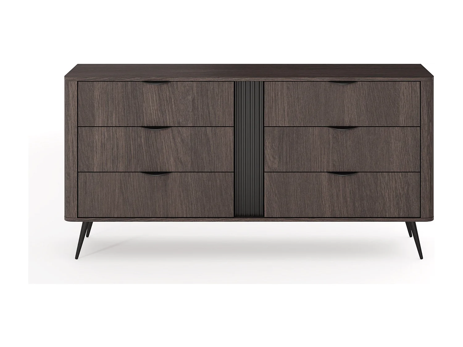 Kommode mit sechs Schubladen, Dunin-Eiche, 163 cm - VERIS