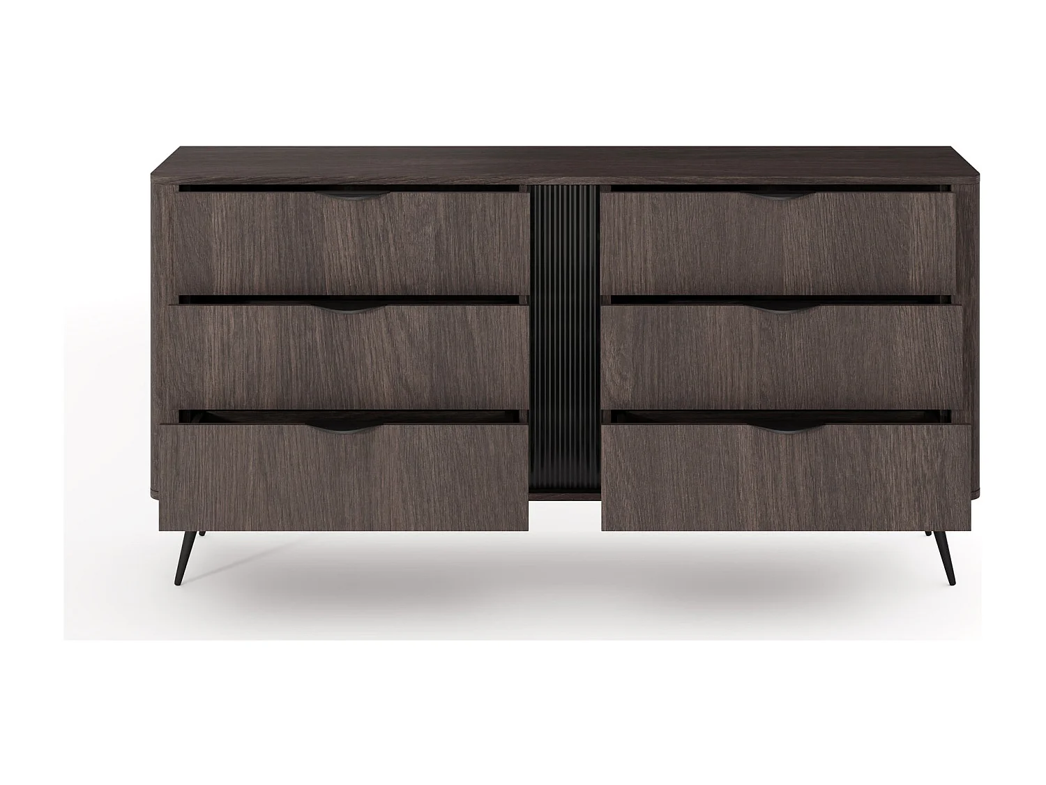 Kommode mit sechs Schubladen, Dunin-Eiche, 163 cm - VERIS