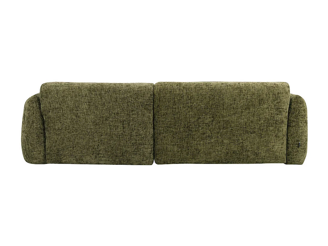 Bocca - Canapé d'angle droit 4 places en tissu à dossier capitonné - Vert olive