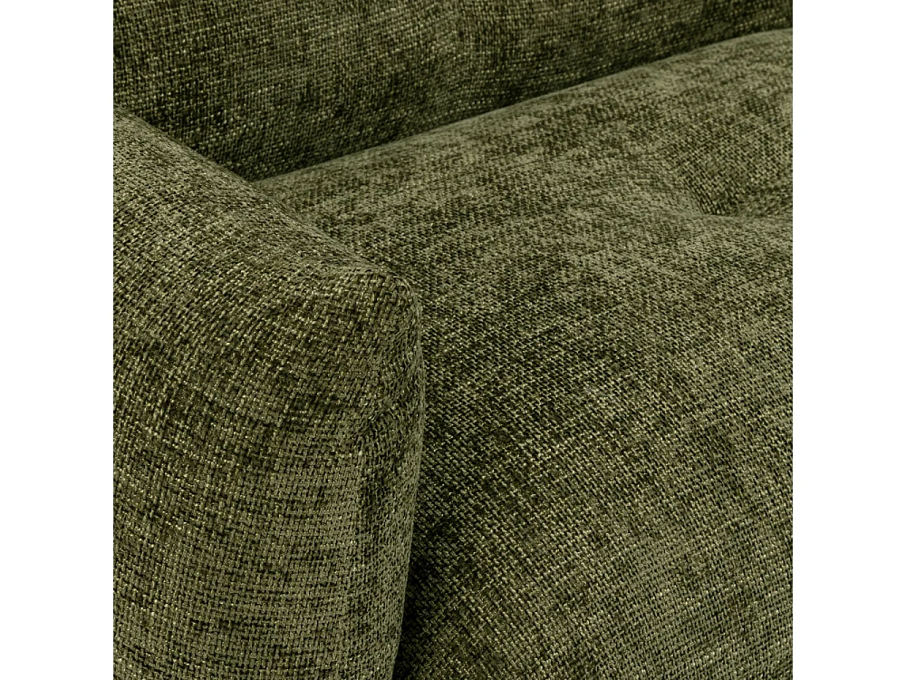 Bocca - Canapé d'angle droit 4 places en tissu à dossier capitonné - Vert olive
