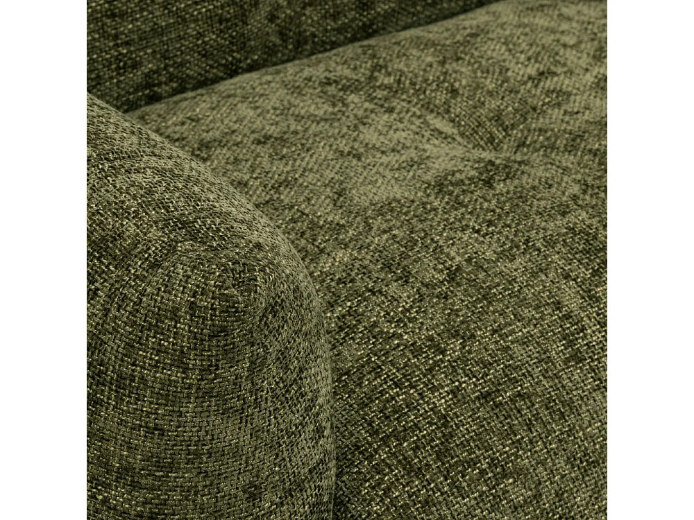 Bocca - Fauteuil en tissu à dossier capitonné - Vert olive