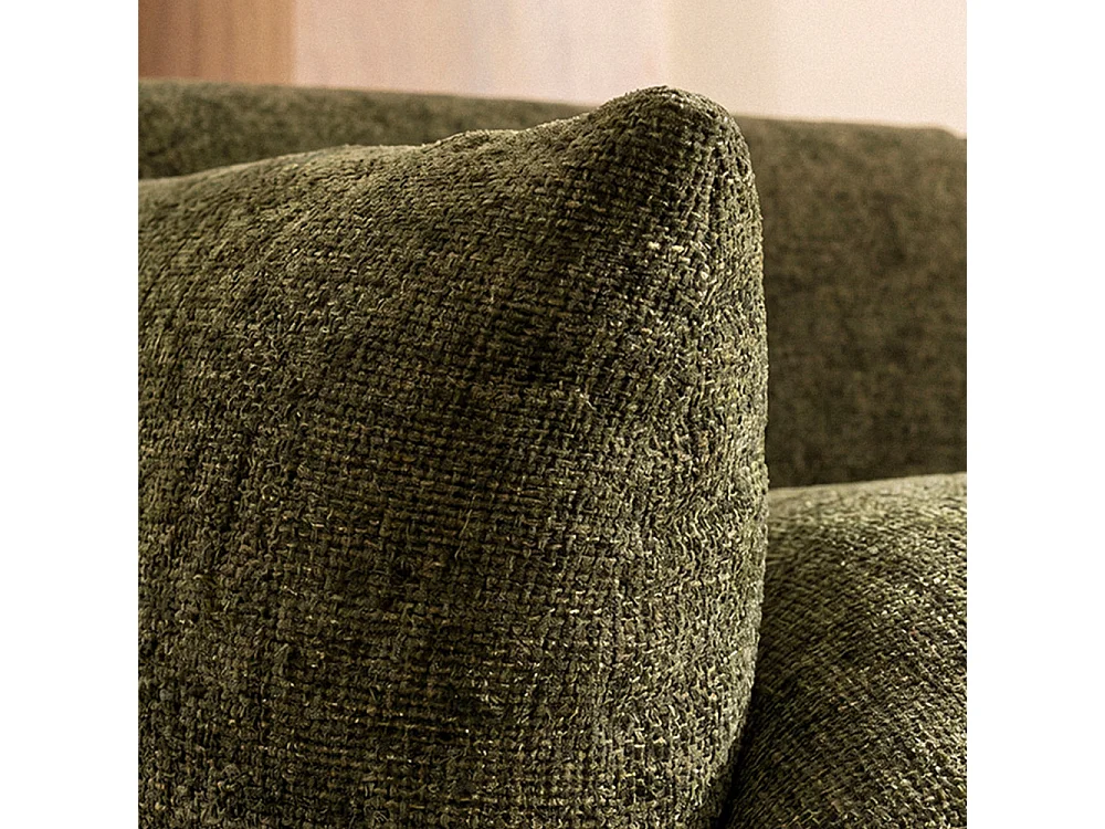 Bocca - Fauteuil en tissu à dossier capitonné - Vert olive