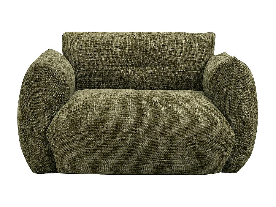 Bocca - Fauteuil en tissu à dossier capitonné - Vert olive