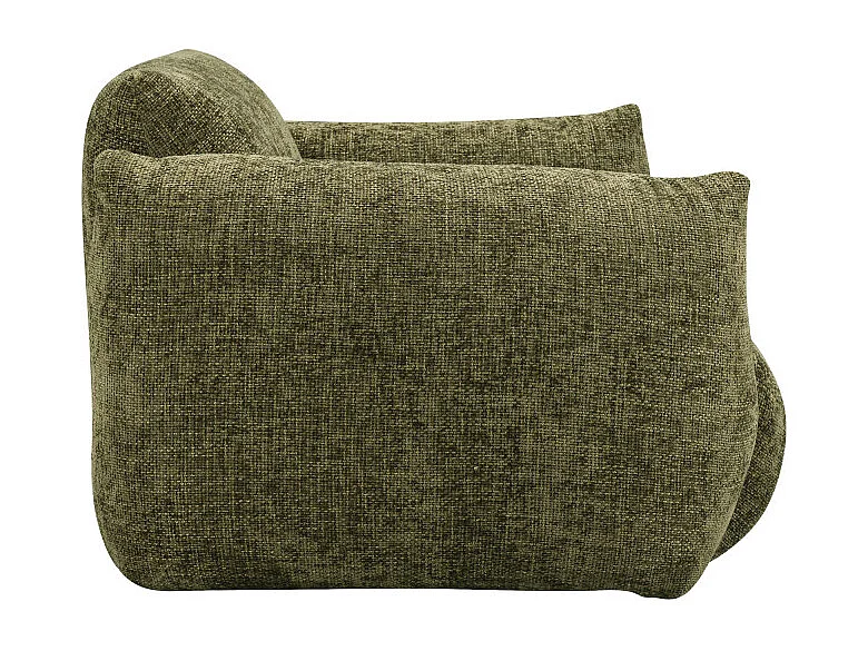 Bocca - Fauteuil en tissu à dossier capitonné - Vert olive