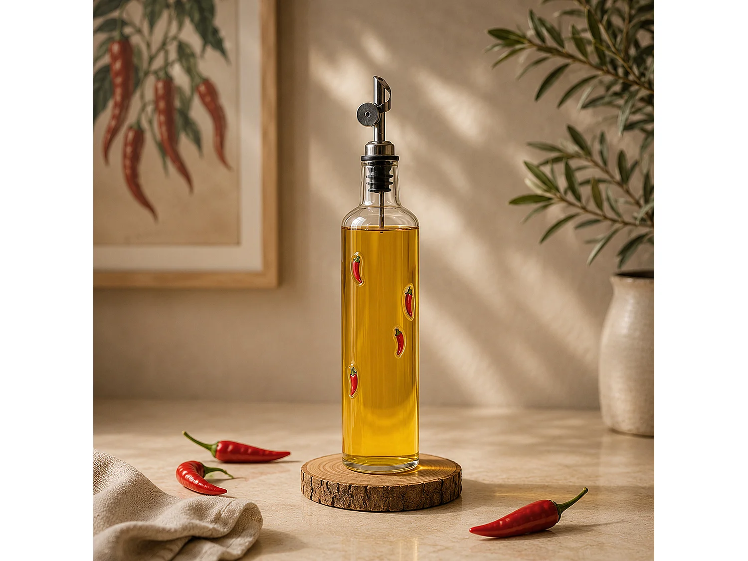 Huilier Avec Bec Verseur "Piment" 50cl Transparent