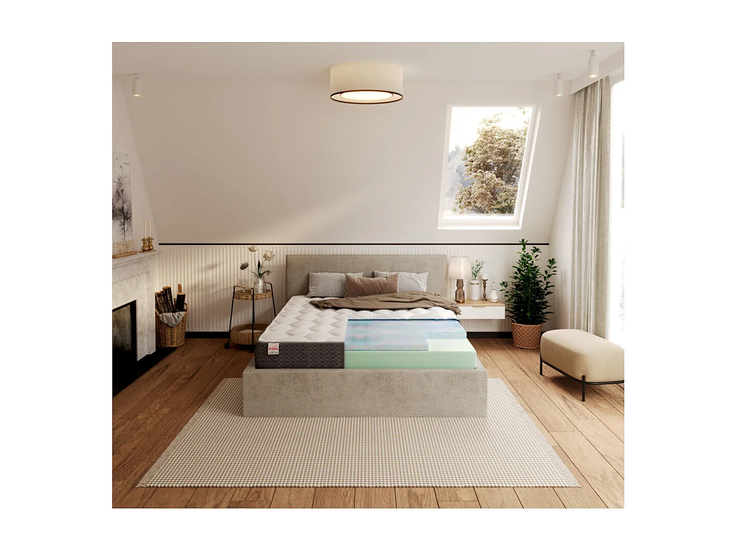 Matelas MERIDO -  Mousse HR - Memoire de forme - 30cm  90 x 190 cm cm