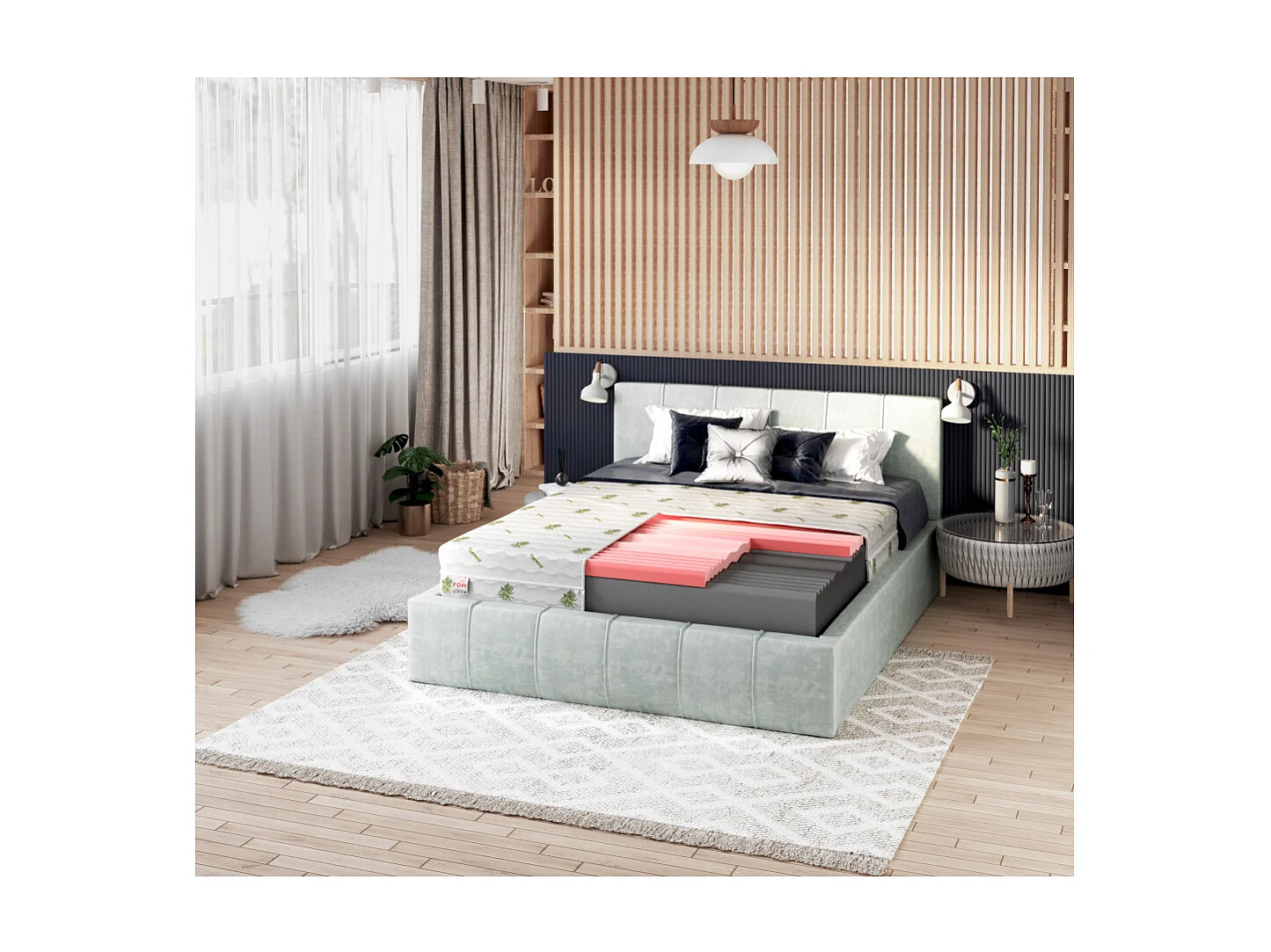 Matelas Select MAX MAX - Mousse profilée, mousse à mémoire de forme - Aloès Vera - Epaisseur 24 cm  90 x 200 cm cm