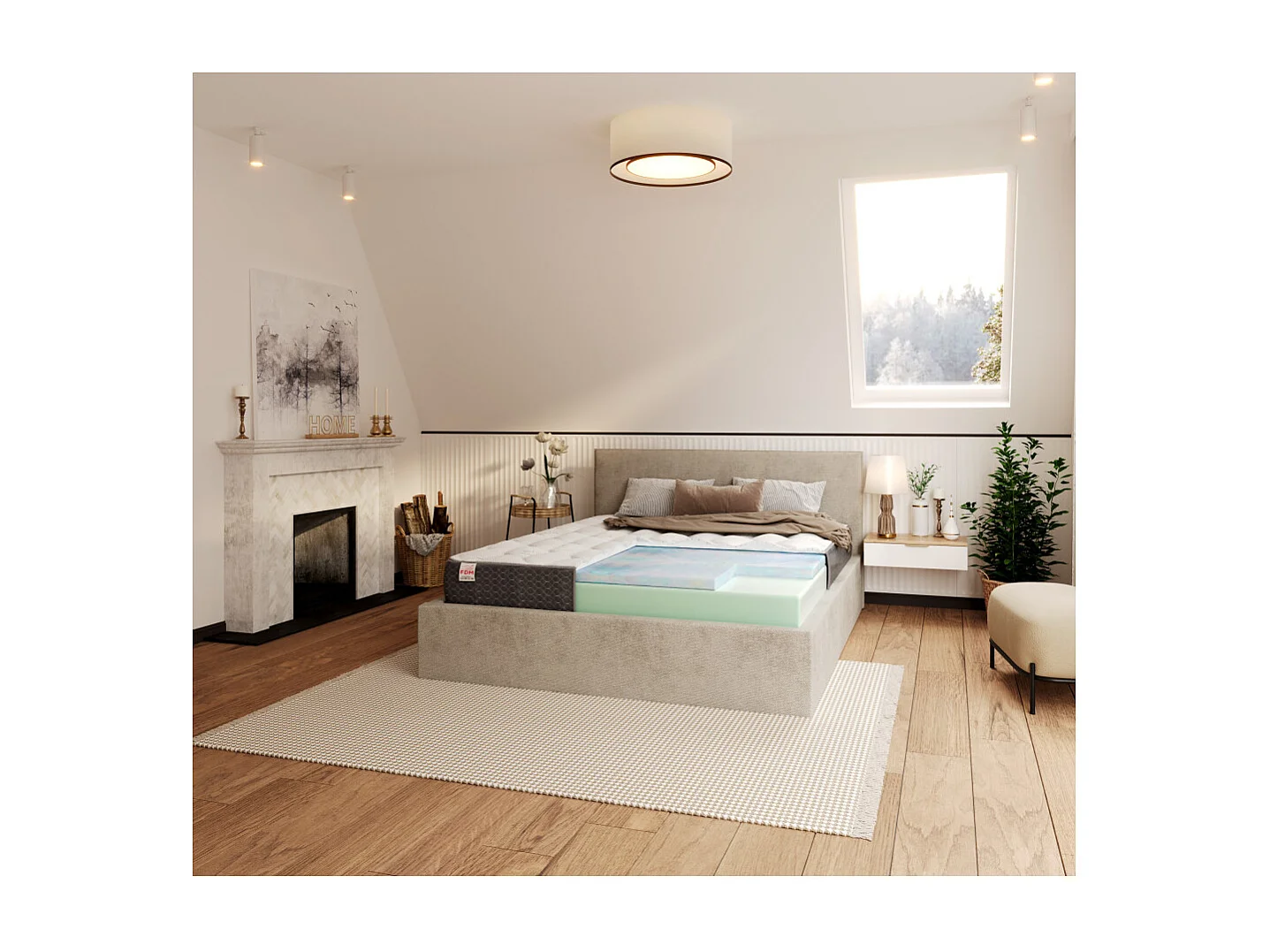 Matelas MERIDO -  Mousse HR - Memoire de forme - 30cm  120 x 200 cm cm