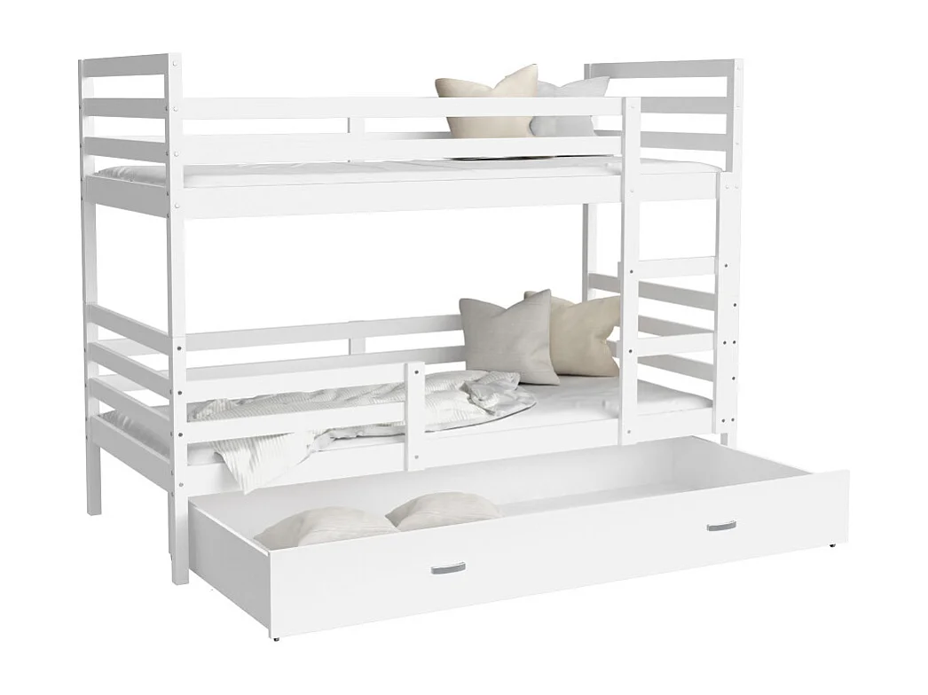 Lit Superpose Milan 90x190 tiroir Blanc - blanc
