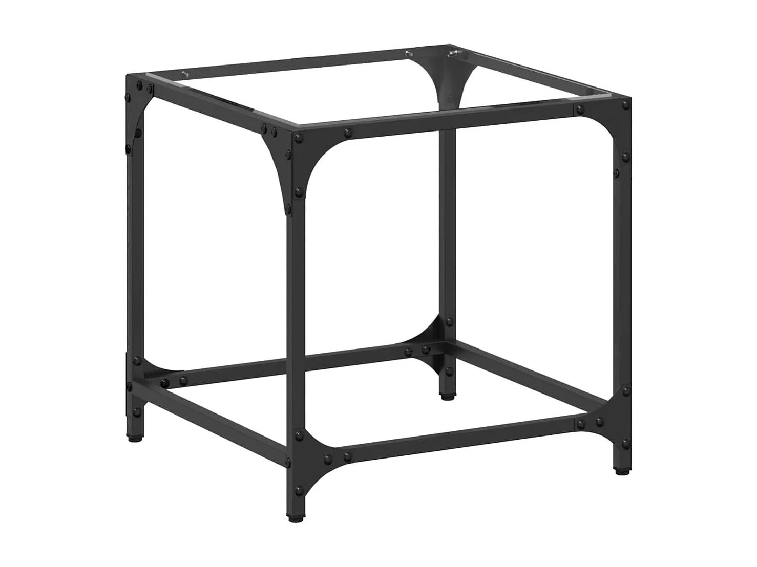Mesa de centro superficie vidrio transparente acero 40x40x40 cm