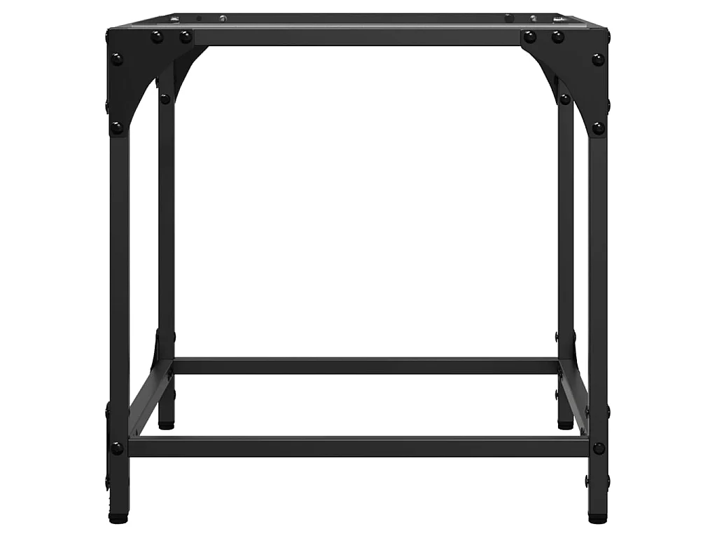 Mesa de centro con superficie de vidrio transparente de acero, 40 × 40 × 40 cm