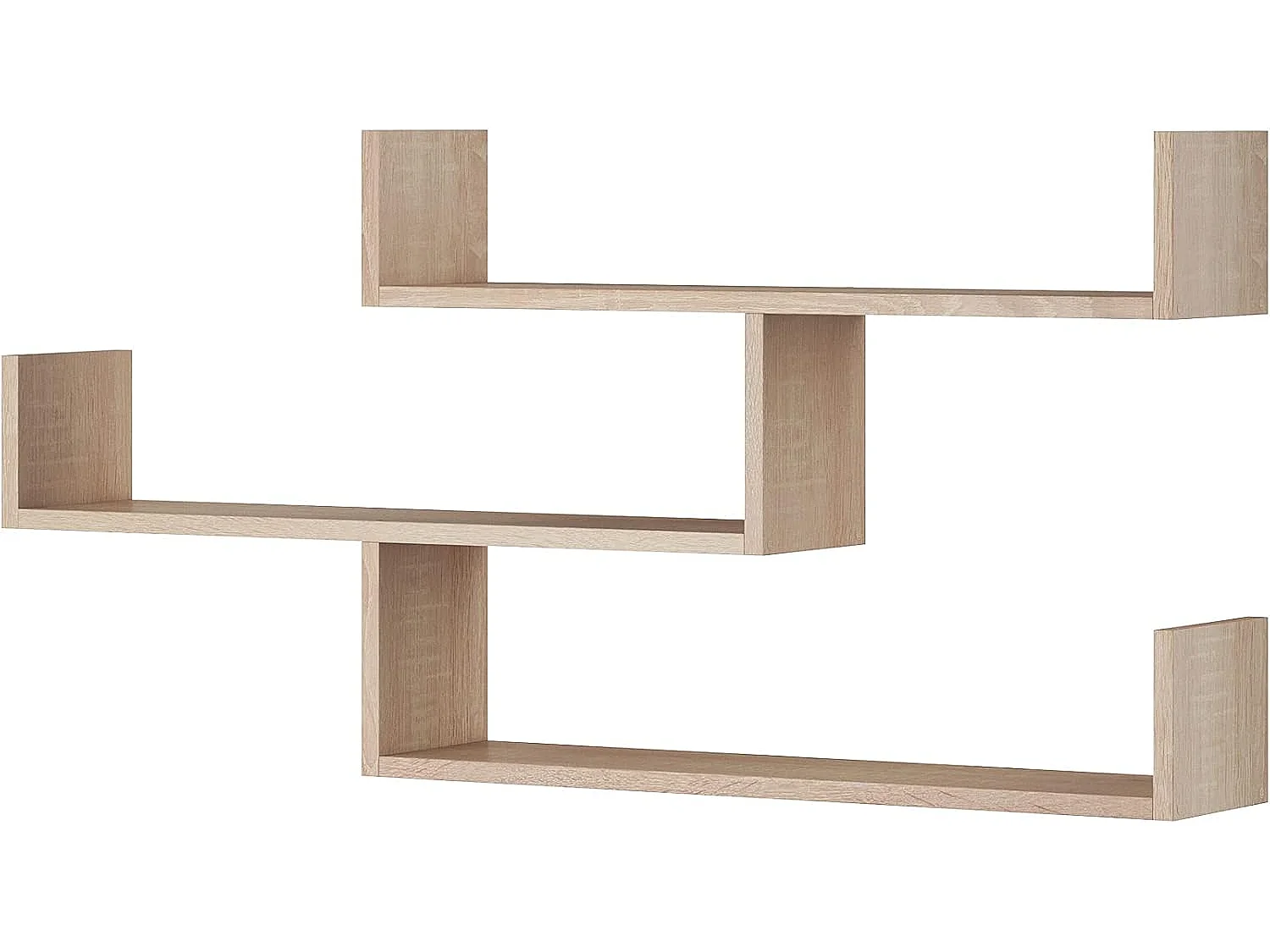 TRIO 03 wall shelf, wall-mounted shelf, floating shelf, wide shelf, sonoma color