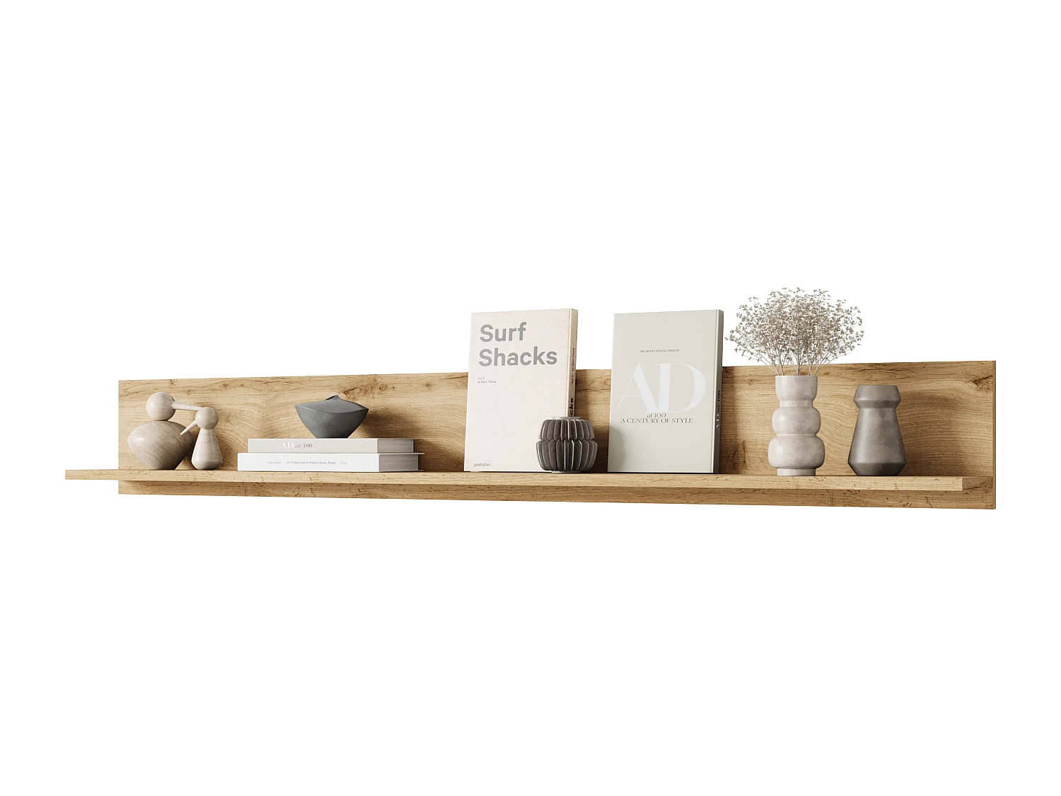 Moderne Minimalistische Eiche Wotan Wandregal 138,5cm