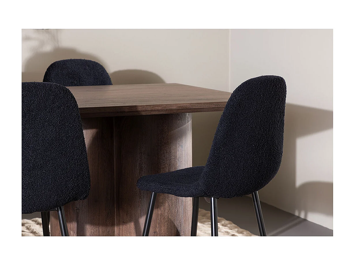 Olivia ensemble pour salle à manger table 100x210cm et 6 chaises teddy mocca.