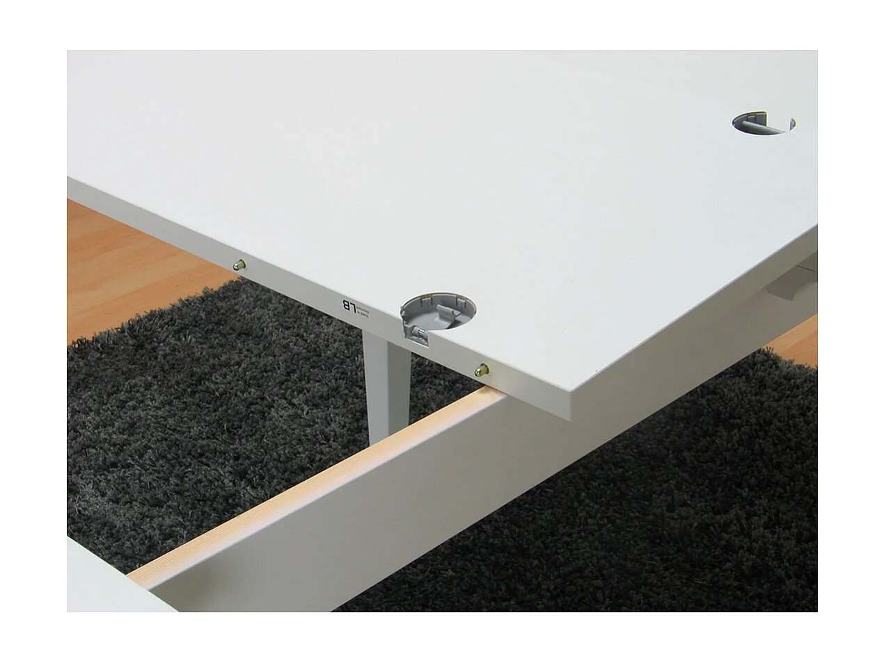 Venedig ensemble pour salle à manger table à manger blanc 95x180/276 avec 2 plateaux supplémentaires 6 chaises velours beige.