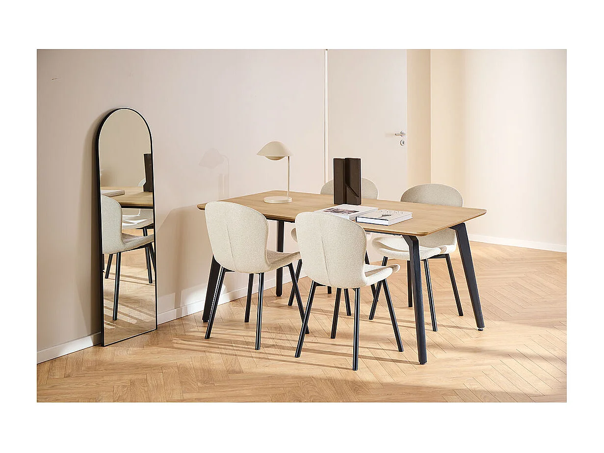 Cadiz ensemble pour salle à manger table et 4 chaises naturel, beige.