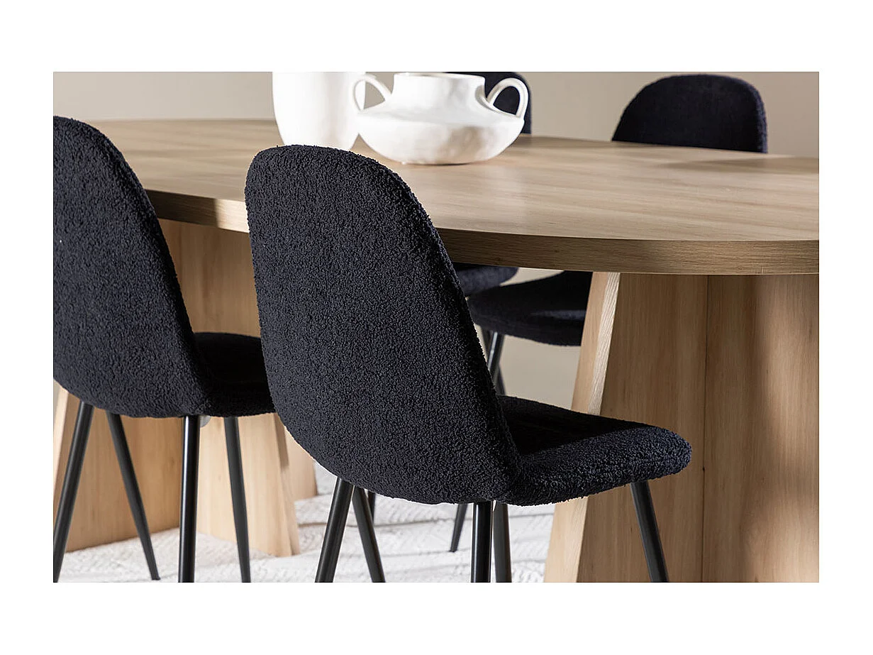 Bootcut ensemble pour salle à manger table 115x230cm et 6 chaises teddy naturel.