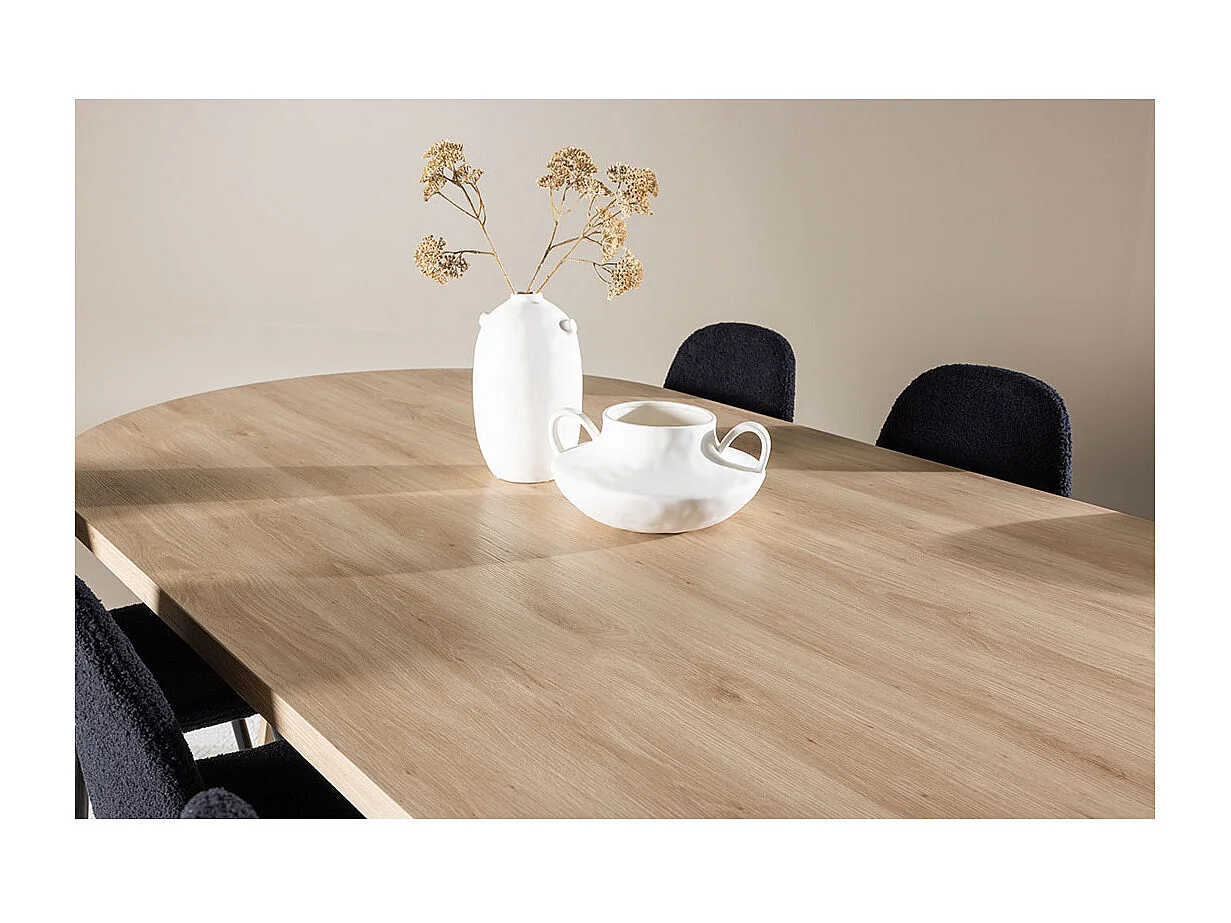 Bootcut ensemble pour salle à manger table 115x230cm et 6 chaises teddy naturel.